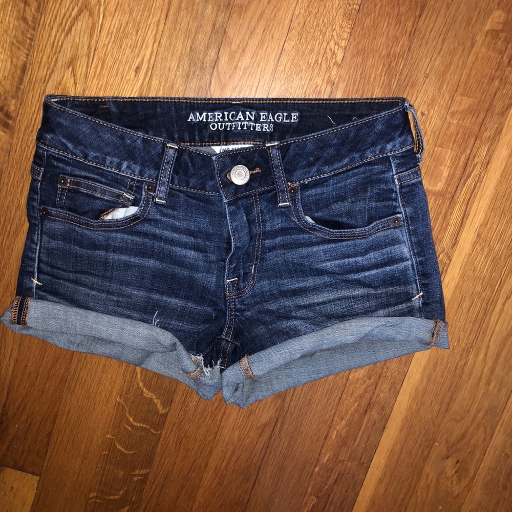 American Eagle dark wash shortie shorts